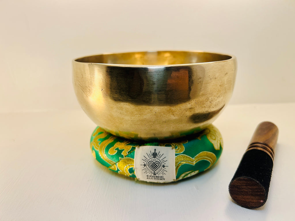 14cm Handmade 7 Metal Tibetan Singing Bowl, Heart Chakra, F4