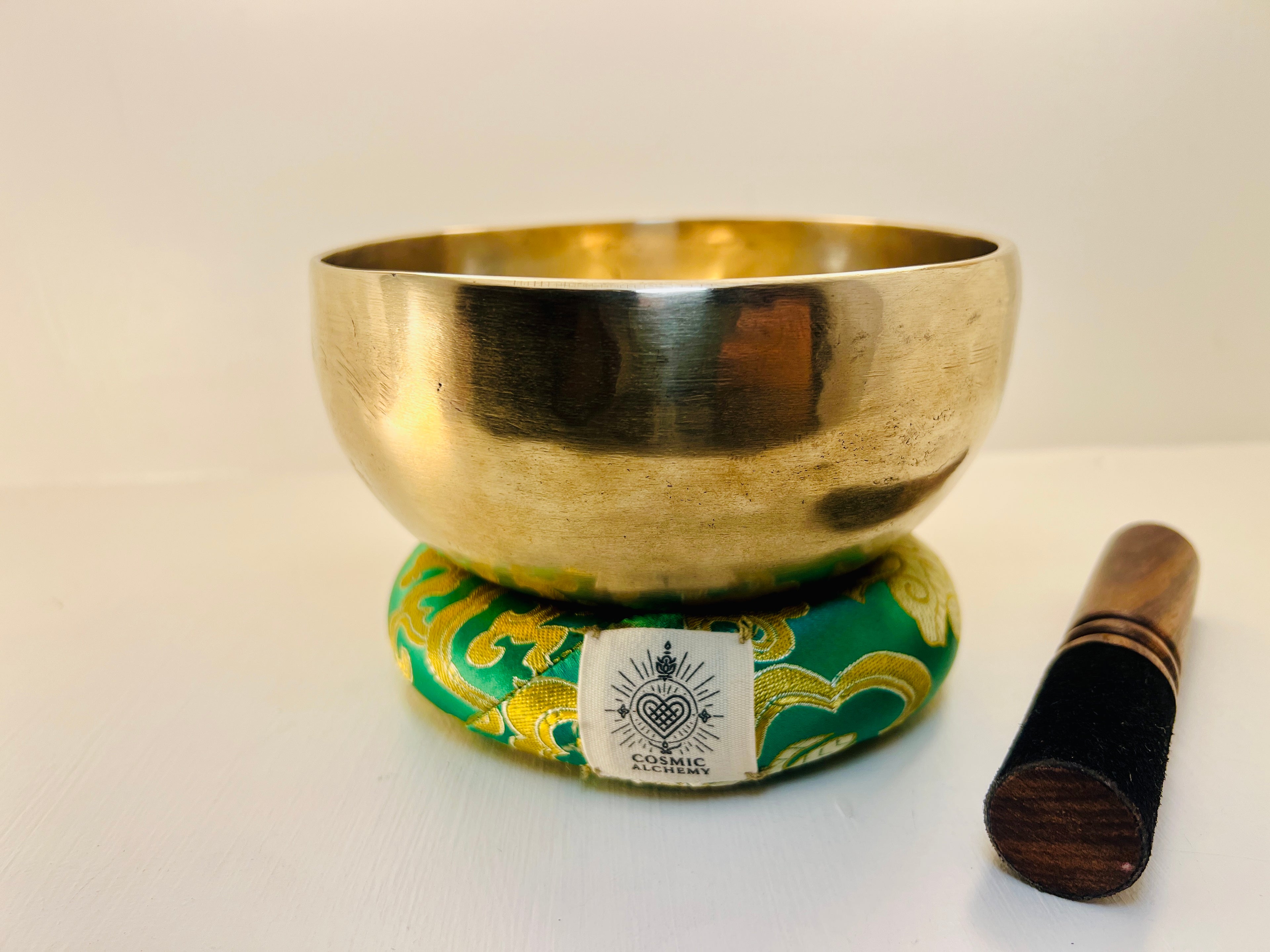 14cm Handmade 7 Metal Tibetan Singing Bowl, Heart Chakra, F4