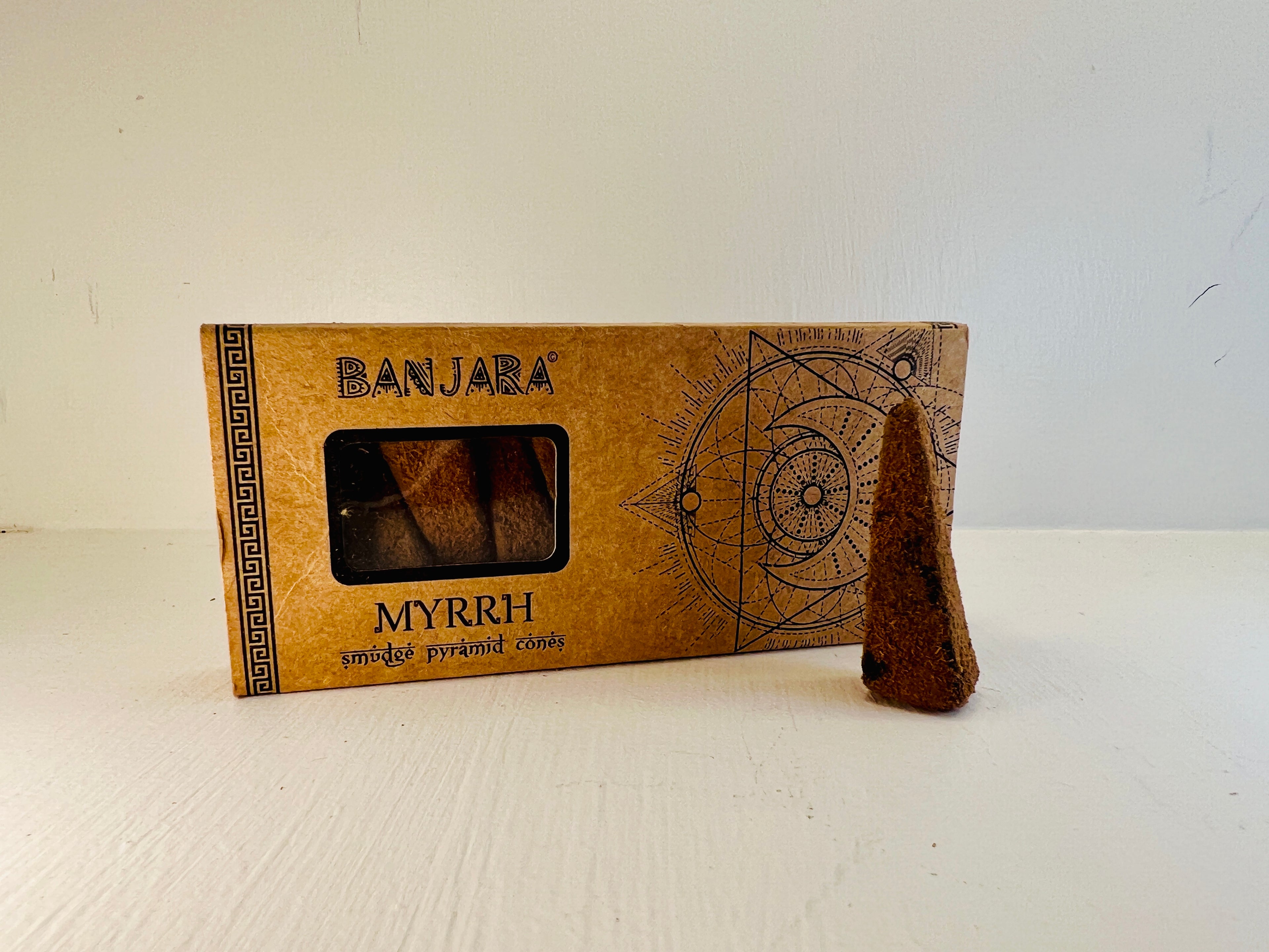 Banjara Smudge Pyramid Cones – Myrrh (10 Cones per Box)
