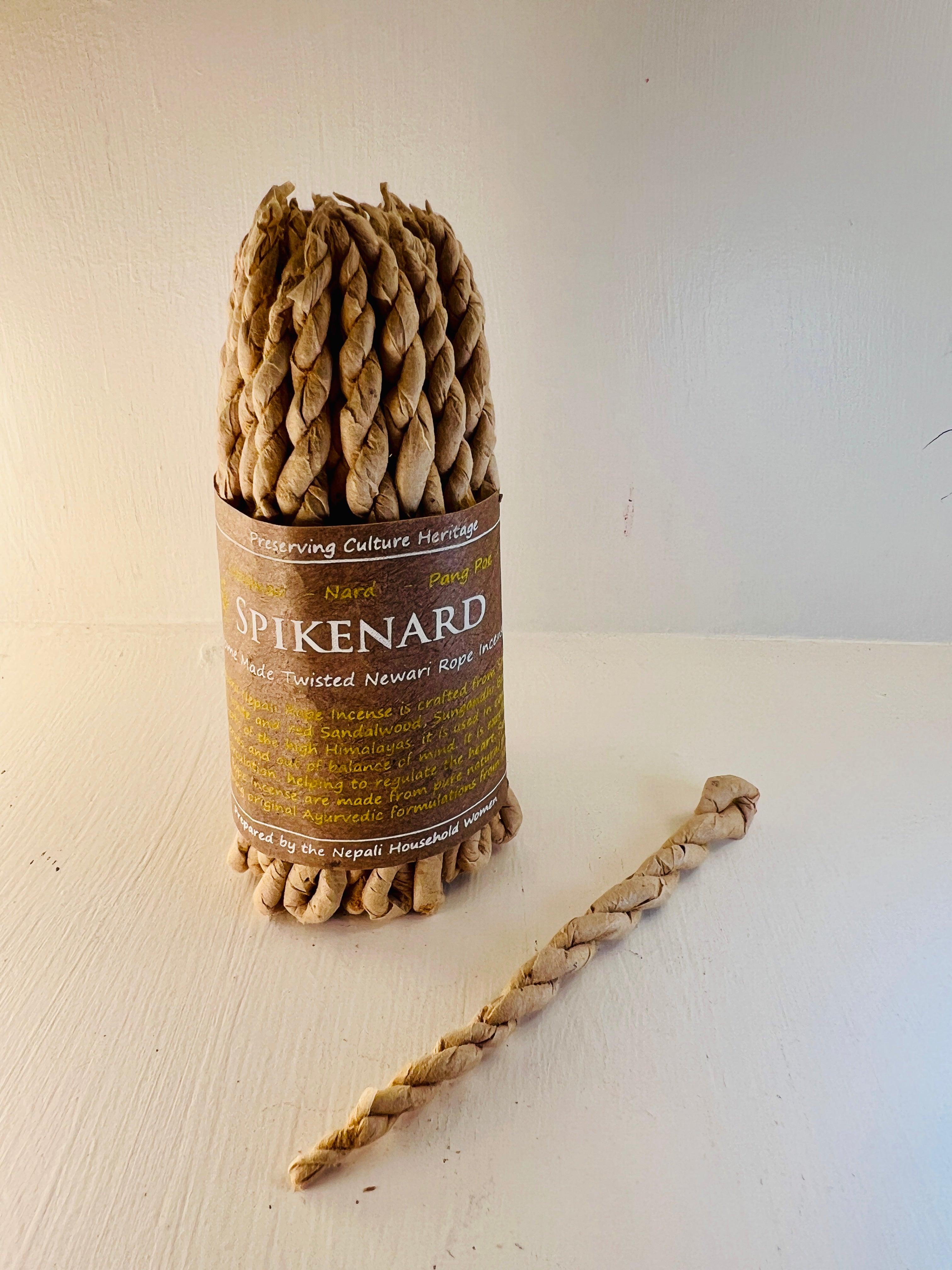 Pure Herbs Spikenard Rope Incense – 50 Handmade Newari Twisted Ropes from Nepal